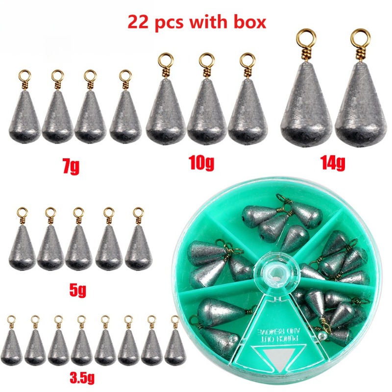 22Pcs with box Lead Fishing Si - Bite Alarm Fishing recension och pris